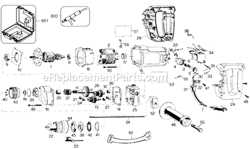 Page A Diagram and Parts List for 5036 Type 100 Black and Decker Hammer Drill